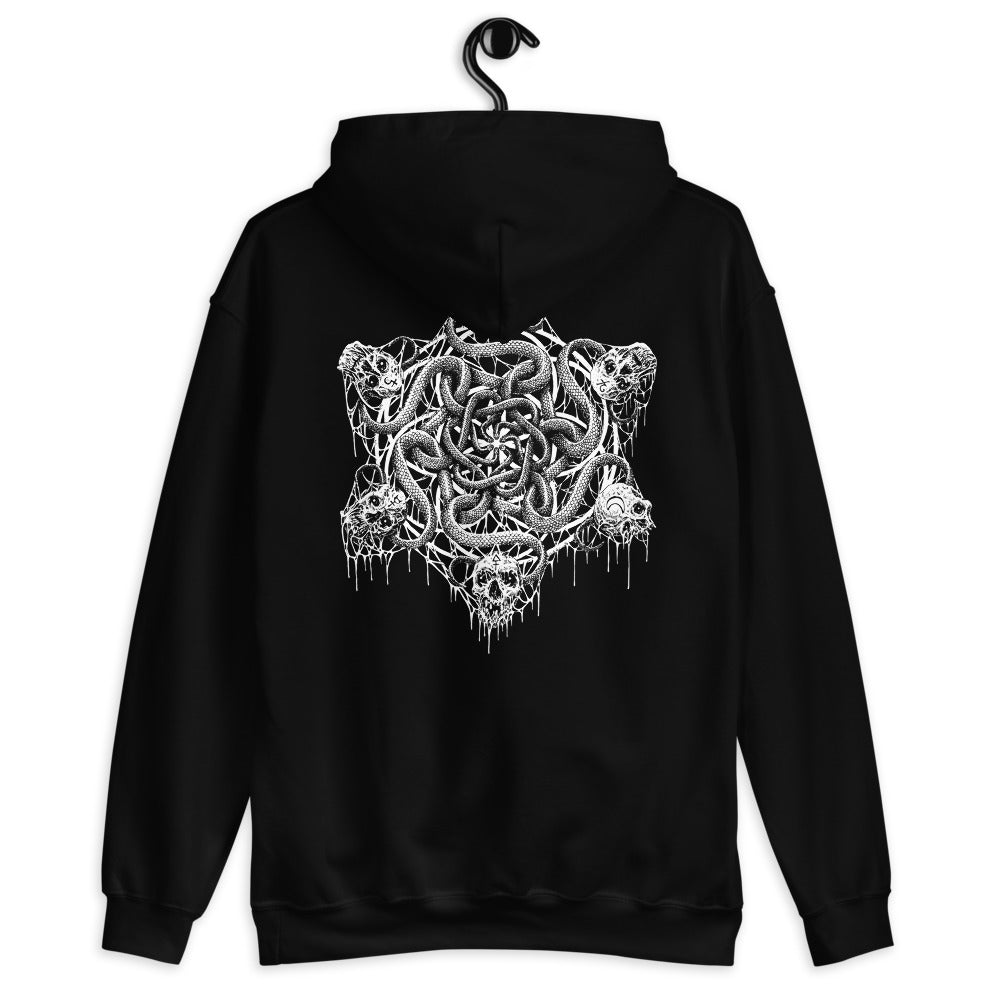 Skull & Snake Unisex Pull Over Hoodie (Image on Back)